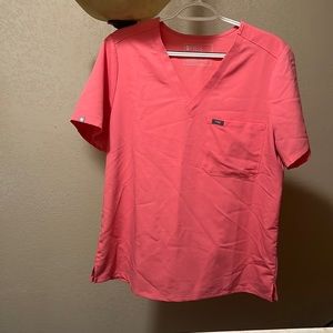 Pink scrub top size large